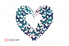 Blue pink butterflies heart shape nature Product Image 1