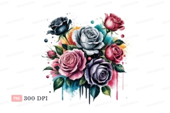 Colorful Roses Floral Arrangement flowers bouquet Product Image 1
