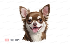 Brown white chihuahua dog smiling image Product Image 1
