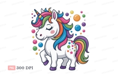 Rainbow unicorn with colorful bubbles mane tail Product Image 1