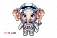 Adorable elephant astronaut in space suit helmet Product Image 1