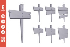 Stone sign boards in cartoon style Product Image 1