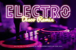 CLUBING - Neon Light Party Font Product Image 2