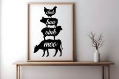 Cluck baa oink moo SVG, Farmhouse SVG Designs Product Image 1