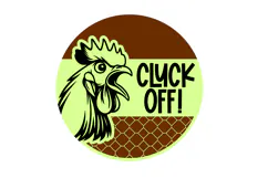 Funny Rooster Welcome Cluck Off Round Sign Laser Cut SVG Product Image 2