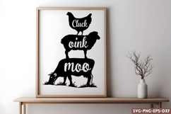 Cluck oink moo SVG, Farmhouse SVG Designs Product Image 1