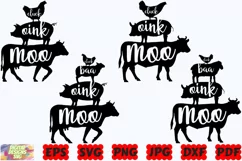 Cluck Oink Moo SVG | Cow SVG | Pig SVG | Chicken SVG | Farm Product Image 3