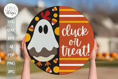 Cluck Or Treat SVG Halloween Door Hanger SVG Trick Or Treat Product Image 1