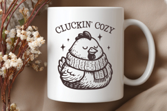 Cluckin&#039; Cozy SVG PNG Cute Winter Chicken Funny Art Design Product Image 2