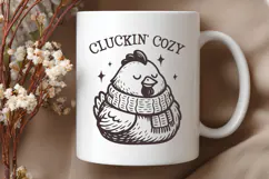 Cluckin' Cozy SVG PNG Cute Winter Chicken Funny Art Design Product Image 2