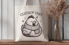 Cluckin&#039; Cozy SVG PNG Cute Winter Chicken Funny Art Design Product Image 3