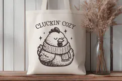 Cluckin' Cozy SVG PNG Cute Winter Chicken Funny Art Design Product Image 3