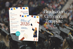 Graduation Ceremony Program Canva Template Product Image 1