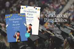 Graduation Party Invitations Canva Template Product Image 1
