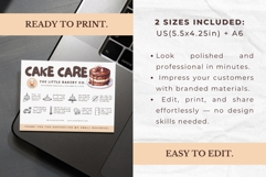 Cake Care Card Canva Template Product Image 3