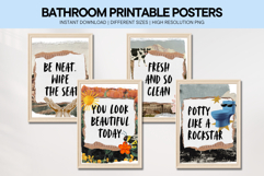 Bathroom Quotes Collage Wall Art Printable Posters Product Image 1