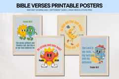Bible Verse Wall Art Groovy Printable Poster Set Product Image 1