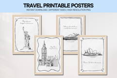 Minimal Travel Printable Wall Art Posters Set Product Image 1