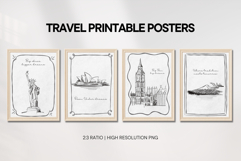 Minimal Travel Printable Wall Art Posters Set Product Image 2