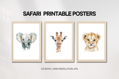 Safari Animals Prints Nursery Wall Art Kids Room Printable Product Image 3