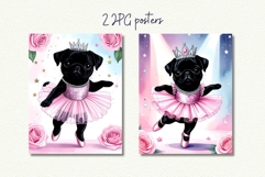 Pug Ballerina Pink Ballet Coquette Clipart Bundle Product Image 4