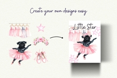 Pug Ballerina Pink Ballet Coquette Clipart Bundle Product Image 7