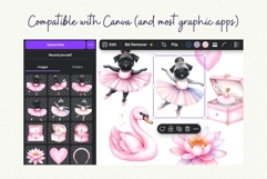 Pug Ballerina Pink Ballet Coquette Clipart Bundle Product Image 8