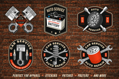 12 Retro Auto Garage Service Badges Product Image 2