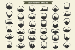 36 Mountain and Forest Shield Shapes Product Image 3