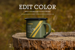 6 Enamel Mug Mockup. Rustic Outdoor Coffee Cup Branding Product Image 2