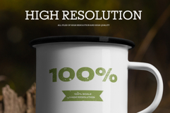 6 Enamel Mug Mockup. Rustic Outdoor Coffee Cup Branding Product Image 5