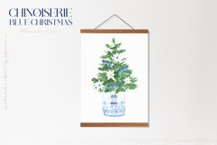 Blue Christmas Chinoiseries Watercolor Clipart Product Image 4