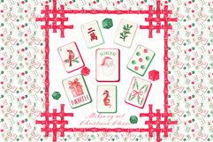 Mahjong Christmas Classic PNG Watercolor DIY Product Image 1