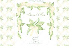 Sweet Pea. Baby shower DIY Ivory white bow frame Digital Product Image 1