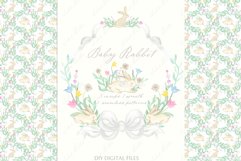Baby Rabbit Spring Easter Watercolor Clipart Product Image 1