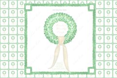 Green Wreaths Frames with Cream bow Product Image 1