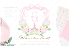 School Pink Family Hydrangea Watercolor Crest DIY Product Image 1