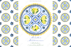 Blue Mediterranean Lemons Medallion Product Image 1