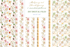 Thanksgiving Mahjong Autumn Watercolor Clipart: Hand Painted Product Image 2