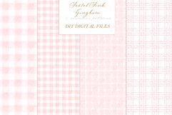 Gingham Pastel Pink Pattern Frames DIY Baby shower Product Image 2