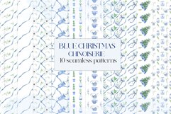 Blue Christmas Chinoiseries Watercolor Clipart Product Image 7