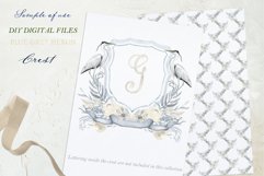 Grey Blue Heron Wedding Watercolor Family Crest DIY Product Image 3