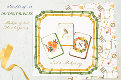 Thanksgiving Mahjong Autumn Watercolor Clipart: Hand Painted Product Image 3