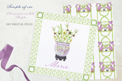 Chinoiserie purple Orchid Monkey. Bamboo Frame DIY Product Image 3