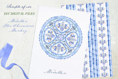 Blue Chinoiserie Monkey Medallion Product Image 3