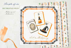 Halloween Mahjong Watercolor Clipart: Hand Painted Tiles Product Image 4