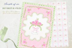 Grand millennial Botanical Sage Green Pink Flowers Product Image 3