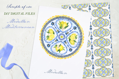 Blue Mediterranean Lemons Medallion Product Image 3