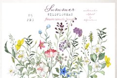 Summer Wildflowers Watercolor Clipart Product Image 1