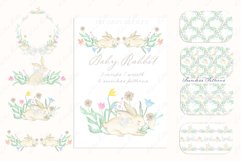 Baby Rabbit Spring Easter Watercolor Clipart Product Image 4